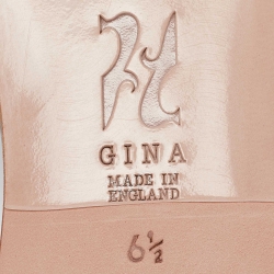 Pre Owned صندل سلايد جينا أوريون جلد رصاصي بزخارف كريستال مقاس 37