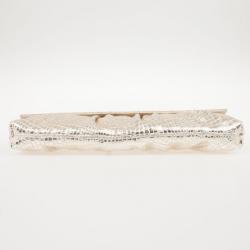 Gina Silver Python Embellished Clutch 