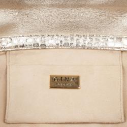 Gina Silver Python Embellished Clutch 