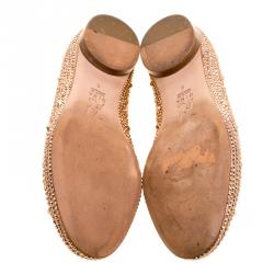 مملوكة مسبقًا Gina Salmon Crystal Embellished Satin Smoking Slippers Size 38