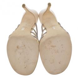 Pre Owned Gina Crystal Thong Sandals Size 39