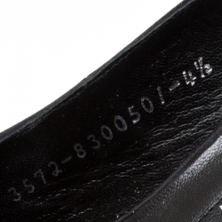 Pre Owned Gina Black Satin Crystal Embellished Platform Peep Toe Slingback Sandals Size 37.5