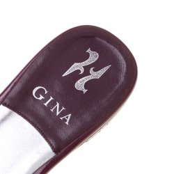 Pre Owned صندل فلات سلايد جينا مزخرف كريستال أزرق مقاس 39