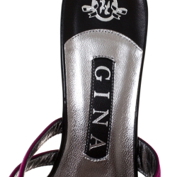 Gina Magenta Satin Strappy Open Toe Sandals Size 38