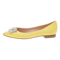 مملوكة مسبقًا حذاء فلات جينا فيليستي ساتان أصفر مقاس 39.5