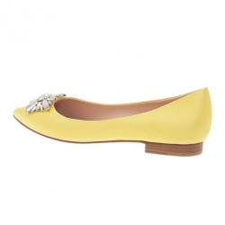 مملوكة مسبقًا حذاء فلات جينا فيليستي ساتان أصفر مقاس 39.5