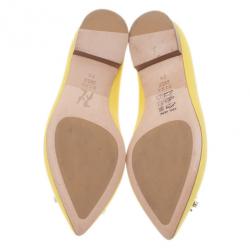 مملوكة مسبقًا حذاء فلات جينا فيليستي ساتان أصفر مقاس 39.5