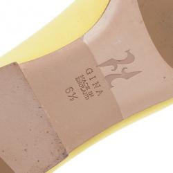 مملوكة مسبقًا حذاء فلات جينا فيليستي ساتان أصفر مقاس 39.5