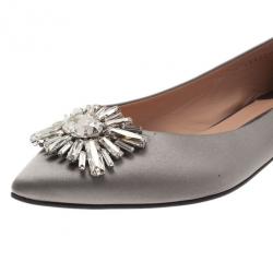 مملوكة مسبقًا Gina Grey Satin Felicity Ballet Flats Size 39
