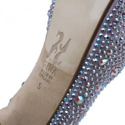 Pre Owned صندل جينا سيون سوارفسكي ساتان وردي مقاس 38