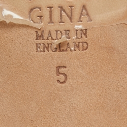 مملوكة مسبقًا Gina Gold Leather Crystal Embellished Slingback Sandals Size 38