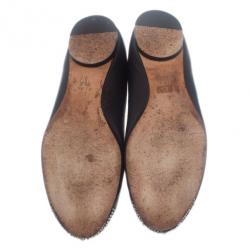 Pre Owned باليرينا جينا مرصعة جلد أسود مقاس 41