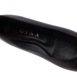 Pre Owned باليرينا جينا مرصعة جلد أسود مقاس 41