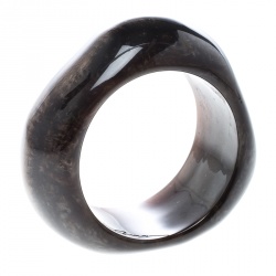 Pre Owned Giorgio Armani Metallic Resin Wide Cuff Bangle Bracelet 20 cm