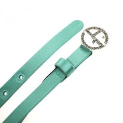 Pre Owned Giorgio Armani Satin Strass Logo Belt Size 44