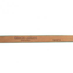 Pre Owned Giorgio Armani Satin Strass Logo Belt Size 44