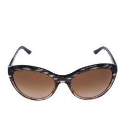 Pre Owned Giorgio Armani Black/Brown Gradient AR 8033 Oval Sunglasses 