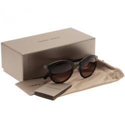 Pre Owned Giorgio Armani Brown Phantos Round Sunglasses