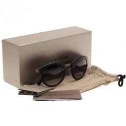 Pre Owned Giorgio Armani Black Phantos Round Sunglasses
