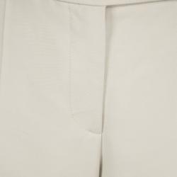 Pre Owned Giorgio Armani Cream Tailored Straight Fit Trousers M