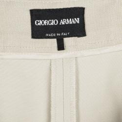 Pre Owned Giorgio Armani Cream Tailored Straight Fit Trousers M