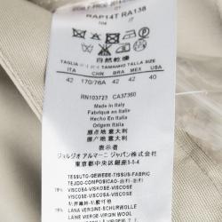 Pre Owned Giorgio Armani Cream Tailored Straight Fit Trousers M