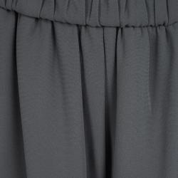 Pre Owned Giorgio Armani Grey Elasticized Waist Pants S