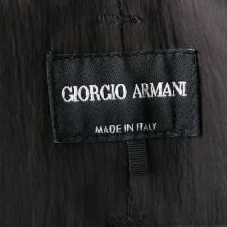 Pre Owned Giorgio Armani Brown Textured High Waist Pants S