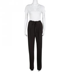 Pre Owned Giorgio Armani Brown Drawstring Detail Coulisse Trousers M