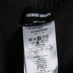 Pre Owned Giorgio Armani Brown Drawstring Detail Coulisse Trousers M