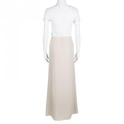 Pre Owned Giorgio Armani Beige Tecno Maxi Skirt M