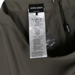 Pre Owned Giorgio Armani Grey Tecno Maxi Skirt M