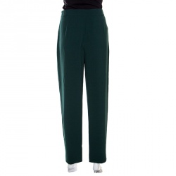 Pre Owned Giorgio Armani Green Tailored Trousers M