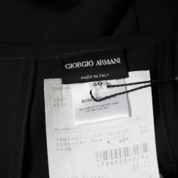 Pre Owned Giorgio Armani Black Silk Crepe Paneled Maxi Skirt S