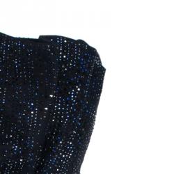 Pre Owned Giorgio Armani Swarovski Embroidered Pleated Cocktail Dress M