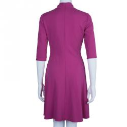 Giorgio Armani Milano Faux Wrap Jersey Hot Pink Dress S