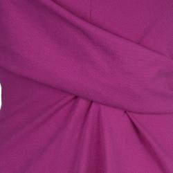 Giorgio Armani Milano Faux Wrap Jersey Hot Pink Dress S