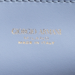 Pre Owned Giorgio Armani Pale Blue Leather Shopper Tote