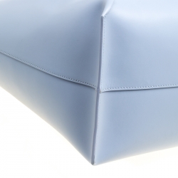 Pre Owned Giorgio Armani Pale Blue Leather Shopper Tote