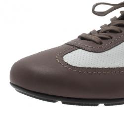 Giorgio Armani Two-Tone Leather Sneakers Size 42