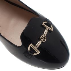 Giorgio Armani Black Patent Embellished Loafers Size 37