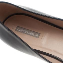 Giorgio Armani Black Patent Embellished Loafers Size 37