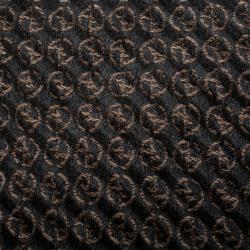 Pre Owned Giorgio Armani Brown and Grey Wool Logo Detail Woven Muffler