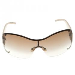 Pre Owned Giorgio Armani Brown GA369/S Shield Sunglasses 