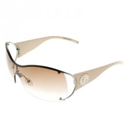 Pre Owned Giorgio Armani Brown GA369/S Shield Sunglasses 