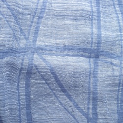 Pre Owned Giorgio Armani Blue Double Faced Linen and Silk Scarf 