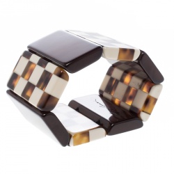 Pre Owned Giorgio Armani Brown Resin Wide Adjustable Bracelet