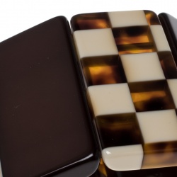 Pre Owned Giorgio Armani Brown Resin Wide Adjustable Bracelet