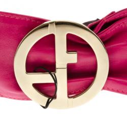 Pre Owned Giorgio Armani Pink Leather Waist Belt Size 44