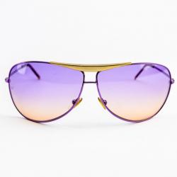 Pre Owned Giorgio Armani Purple Shield Woman Aviators